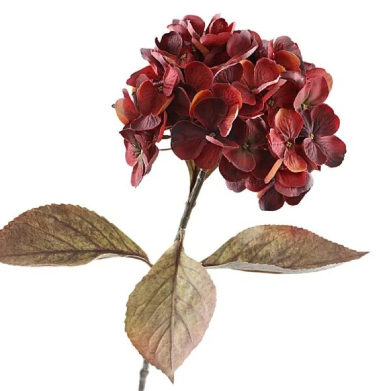 Kunstbloem – Hortensia – gedroogd rood – 65cm